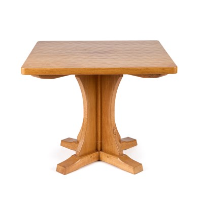 Lot 735 - ROBERT THOMPSON OF KILBURN, A MOUSEMAN ADZED OAK DINING TABLE
