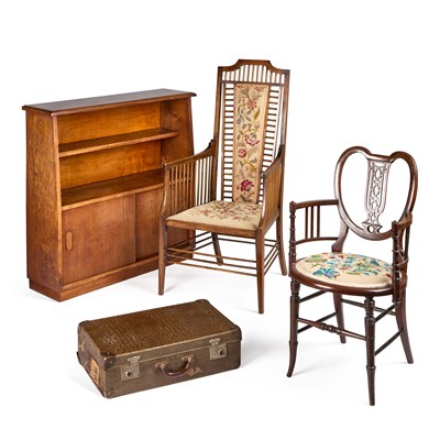 Lot 699 - TWO EDWARDIAN MAHOGANY ARMCHAIRS