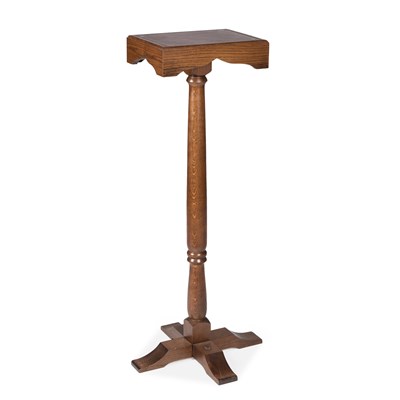 Lot 630 - A ROYAL OAK LEATHER-INSET TORCHERE
