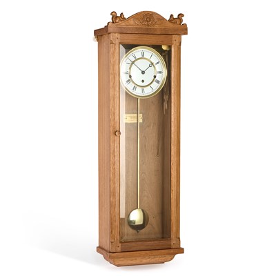 Lot 745 - WILFRID HUTCHINSON OF HUSTHWAITE, A SQUIRRELMAN ADZED OAK WALL CLOCK