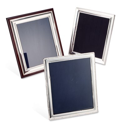 Lot 370 - THREE MODERN SILVER-MOUNTED PICTURE FRAMES