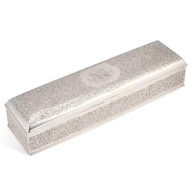 Lot 79 - A LARGE AMERICAN STERLING SILVER JEWELLERY BOX