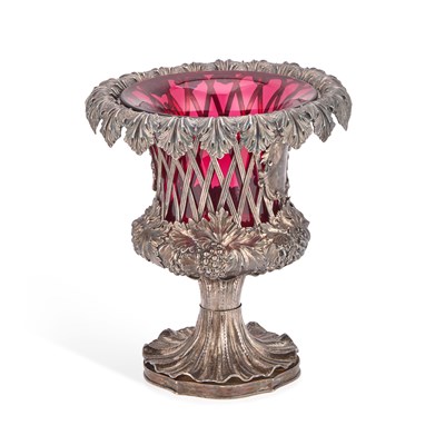 Lot 284 - AN EARLY VICTORIAN SILVER WINE COOLER