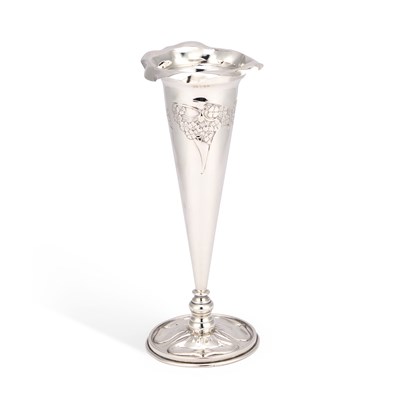 Lot 333 - A LARGE ART NOUVEAU SILVER FLOWER VASE