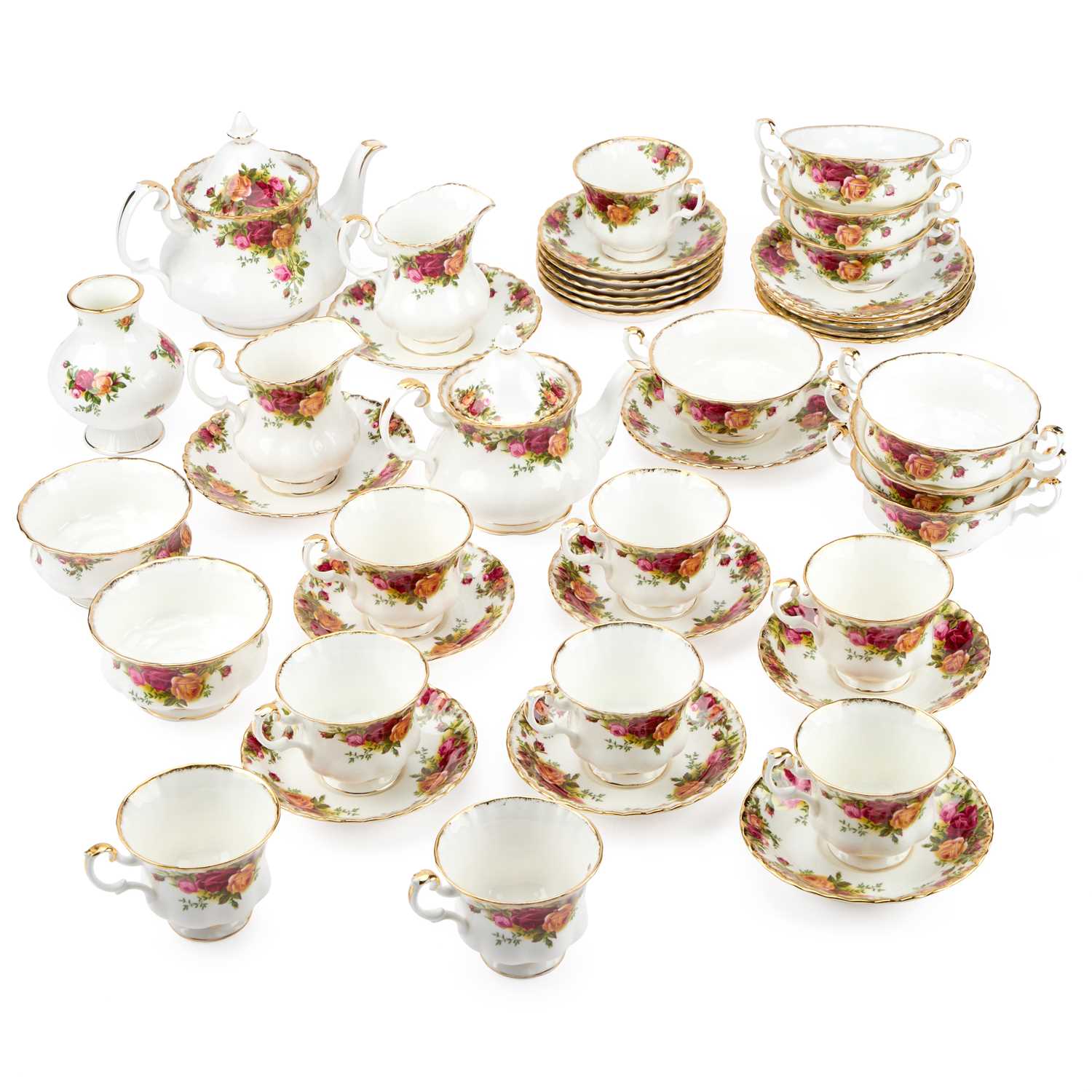 Lot A ROYAL ALBERT 'OLD COUNTRY ROSES' TEA SERVICE