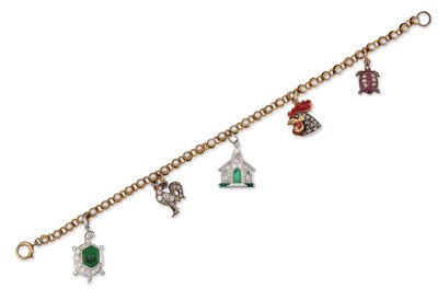 Lot 1709 - A CHARM BRACELET