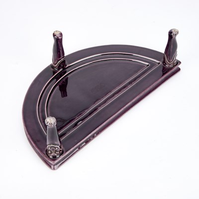 Lot A CHINESE AUBERGINE-GLAZED PORCELAIN STAND