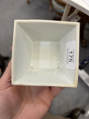 Lot A CHINESE PORCELAIN SQUARE CUP
