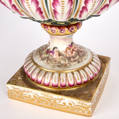 Lot TWO LARGE CAPODIMONTE PORCELAIN URNS