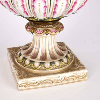 Lot TWO LARGE CAPODIMONTE PORCELAIN URNS