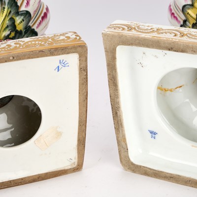 Lot TWO LARGE CAPODIMONTE PORCELAIN URNS