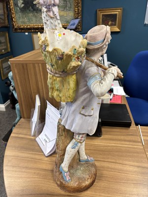 Lot 70 - A LARGE PAIR OF GERMAN BISQUE PORCELAIN FIGURES