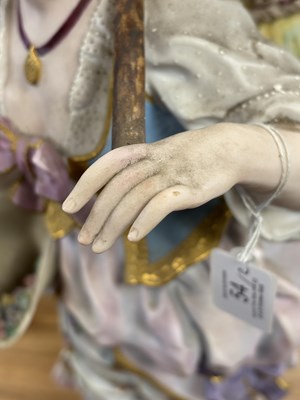 Lot 70 - A LARGE PAIR OF GERMAN BISQUE PORCELAIN FIGURES