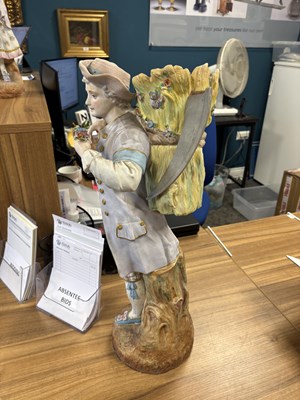 Lot 70 - A LARGE PAIR OF GERMAN BISQUE PORCELAIN FIGURES