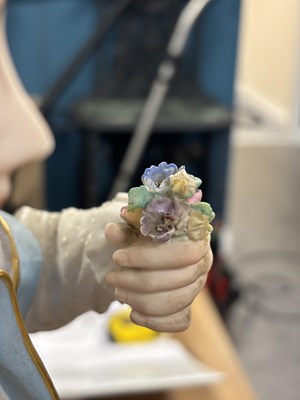 Lot 70 - A LARGE PAIR OF GERMAN BISQUE PORCELAIN FIGURES