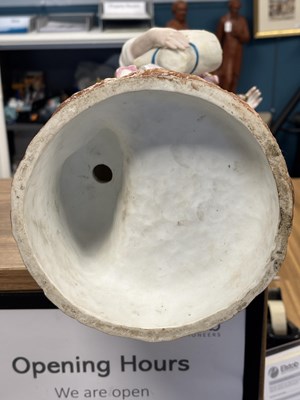 Lot 70 - A LARGE PAIR OF GERMAN BISQUE PORCELAIN FIGURES