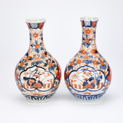 Lot A PAIR OF JAPANESE IMARI VASES