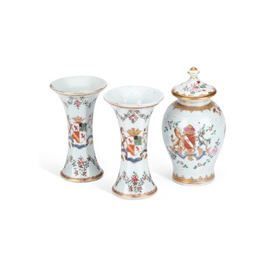 Lot A TRIO OF SAMSON PORCELAIN VASES