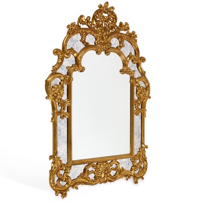 Lot 354 - A LARGE PERIOD STYLE GILT-FRAMED MIRROR