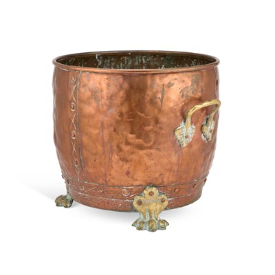 Lot 216 - AN EDWARDIAN RIVETED COPPER LOG BIN