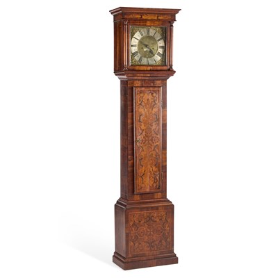 Lot 997 - AN 18TH CENTURY WALNUT AND MARQUETRY EIGHT-DAY LONGCASE CLOCK