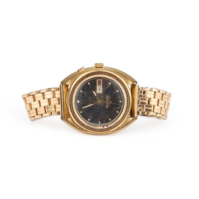 Lot 596 - A GENTS GOLD PLATED SEIKO BELL-MATIC BRACELET WATCH