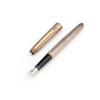 Lot 814 - A SILVER MONTBLANC MEISTERSTUCK FOUNTAIN PEN