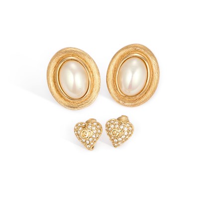 Lot 678 - CHRISTIAN DIOR, TWO PAIRS OF EARRINGS