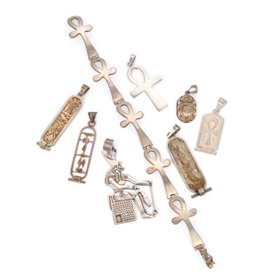 Lot 617 - A GROUP OF EGYPTIAN SILVER JEWELLERY