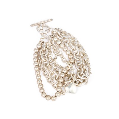 Lot 647 - A MULTI-ROW BRACELET