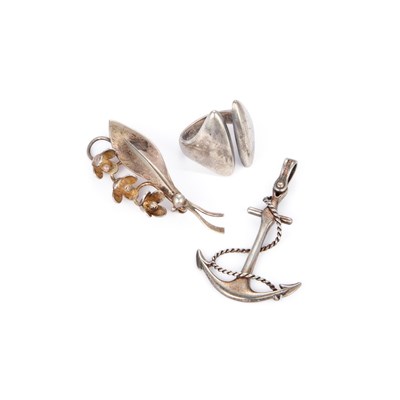 Lot 665 - A GROUP OF DANISH SILVER JEWELLERY