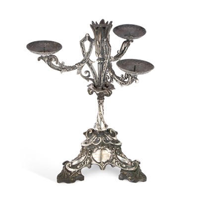 Lot 228 - SHIPPING INTEREST: A VICTORIAN SILVER-PLATED CENTREPIECE