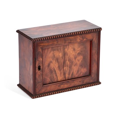 Lot 355 - A 19TH CENTURY FIGURED MAHOGANY TABLE CABINET