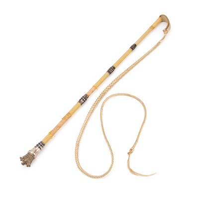 Lot 182 - A LATE VICTORIAN SILVER-MOUNTED WHIP