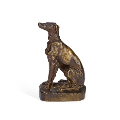 Lot 876 - A FRENCH BRONZE MODEL OF A HOUND