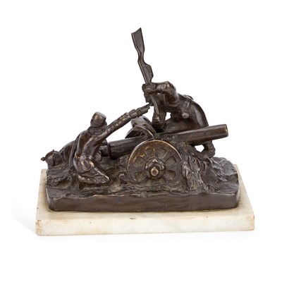 Lot 871 - A BRONZE MILITARY GROUP