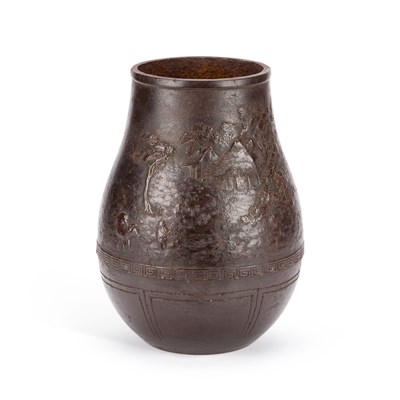 Lot 193 - A JAPANESE IRON VASE