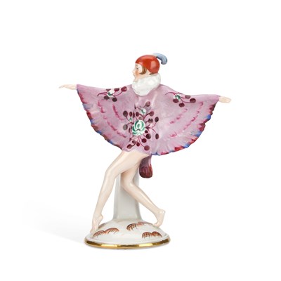 Lot 114 - A CONTINENTAL PORCELAIN FIGURE OF A BALLERINA