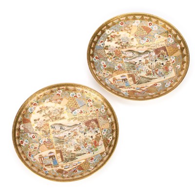 Lot 149 - A PAIR OF JAPANESE SATSUMA DISHES