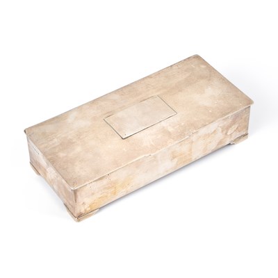 Lot 343 - A GEORGE VI SILVER CIGARETTE BOX