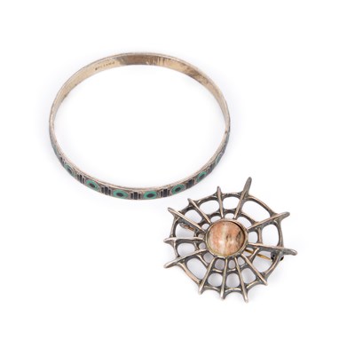 Lot 612 - DAVID ANDERSEN, TWO PIECES OF NORWEGIAN SILVER JEWELLERY