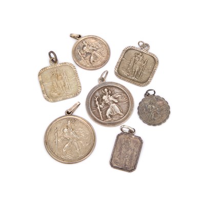 Lot 698 - A GROUP OF ST CHRISTOPHER PENDANTS