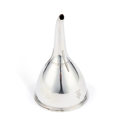 Lot 209 - A GEORGE III SILVER WINE FUNNEL