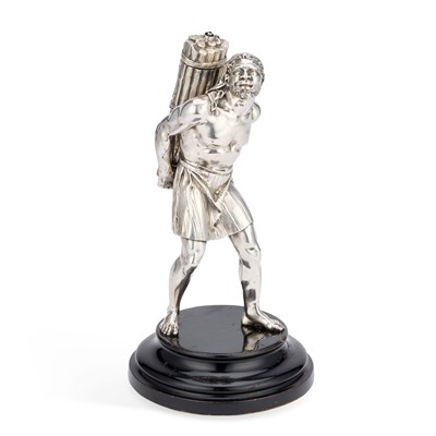 Lot 197 - A FINE VICTORIAN SILVER FIGURAL TABLE LIGHTER