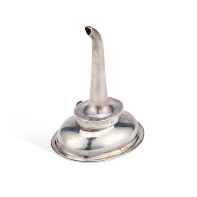 Lot 105 - A GEORGE III SCOTTISH SILVER WINE FUNNEL