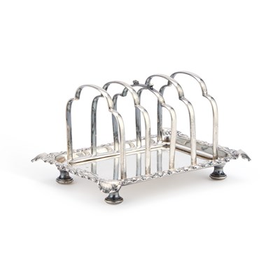 Lot 177 - A LATE VICTORIAN SILVER FIVE-BAR TOAST RACK