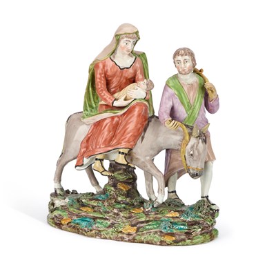 Lot 58 - A LARGE STAFFORDSHIRE PEARLWARE FIGURE GROUP