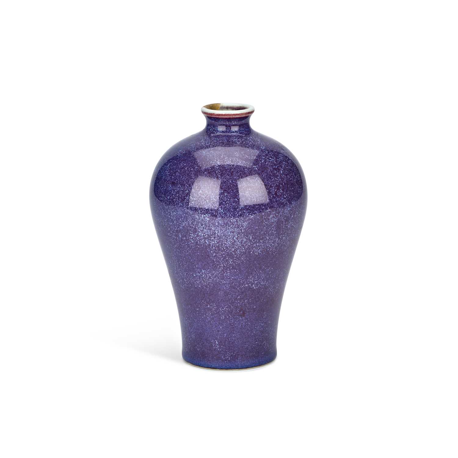 Lot AN 18TH CENTURY CHINESE FLAMBE-GLAZED PORCELAIN MEIPING VASE