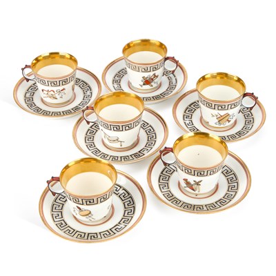 Lot 45 - A 19TH CENTURY SÈVRES PORCELAIN PARTIAL TEA SERVICE