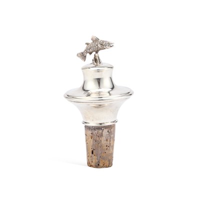 Lot 111 - AN ELIZABETH II SILVER BOTTLE STOPPER